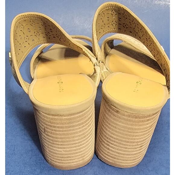 Tommy Hilfiger Slacked block heels Tan Platform Sandals SZ 10M opentoe - Picture 3 of 11